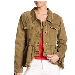 Free People Womens Willow Spring Peplum Denim Jack